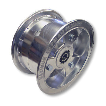 6″ ALUMINUM TRI-STAR WHEEL, 3″ WIDE WITH 5/8″ ID PRECISION BALL BEARINGS