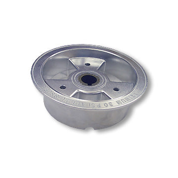 6″ ALUMINUM TRI-STAR WHEEL, ONE HALF ONLY WITH 1″ STEEL INSERT, 1″ ID, 1/4″ KEYWAY FOR LIVE AXLE